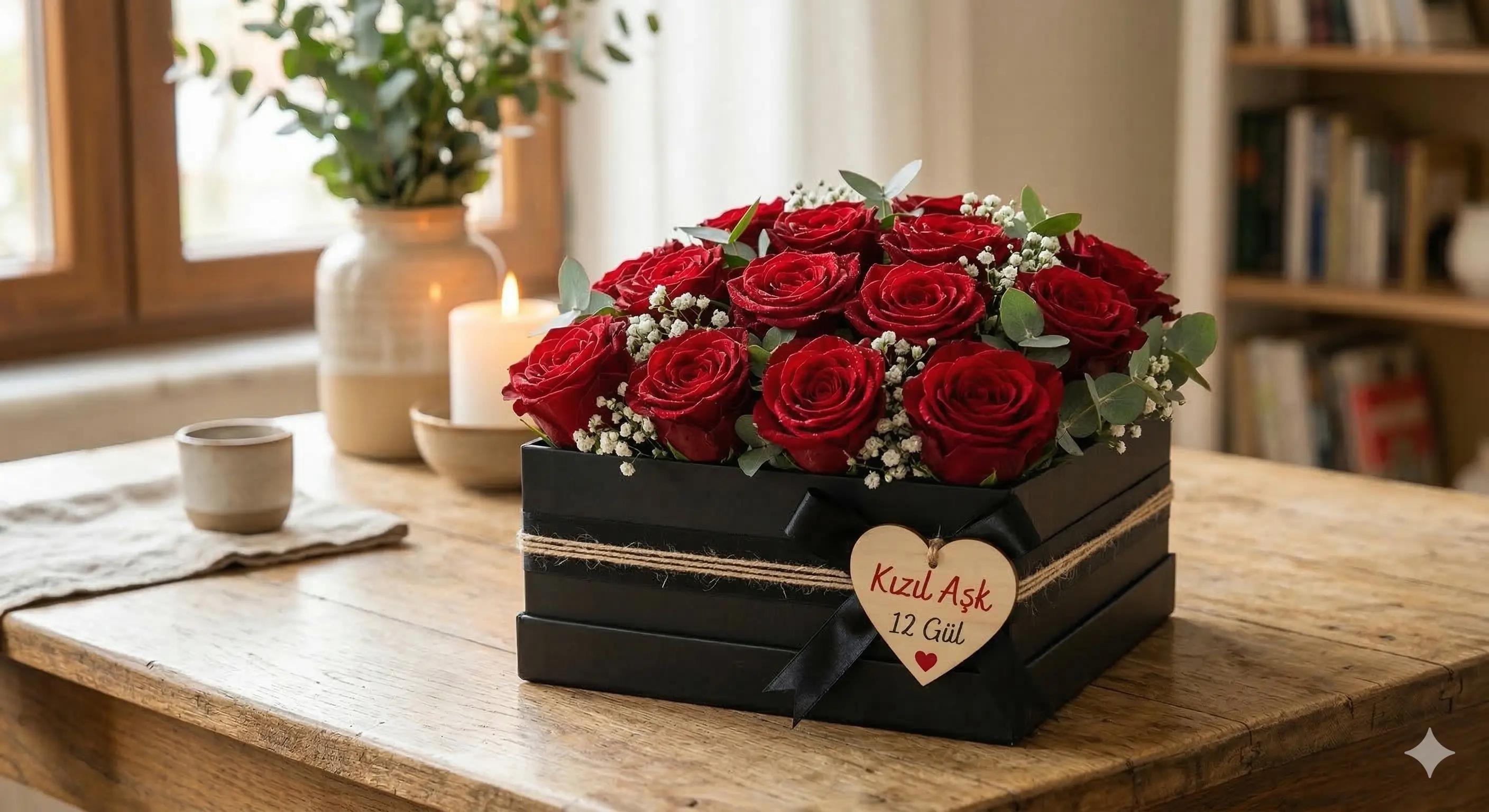 Siyah Kutuda Kırmızı Güller