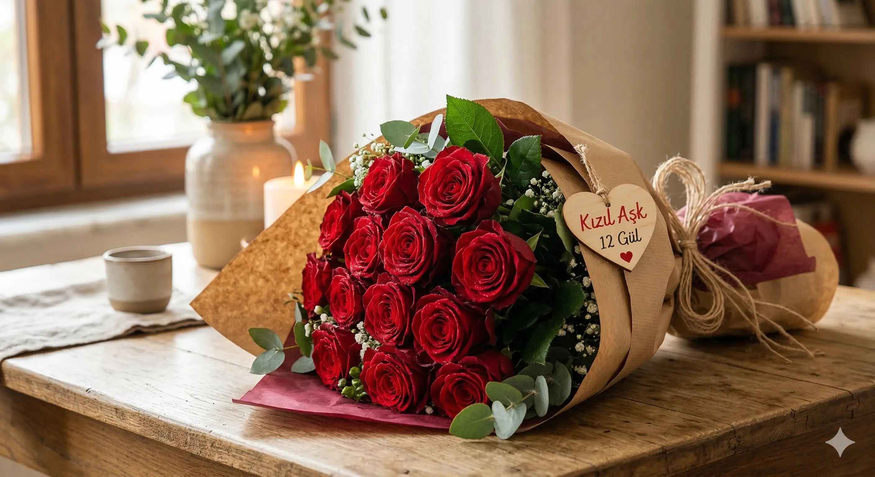 Kızıl Aşk 12'li Gül Buketi